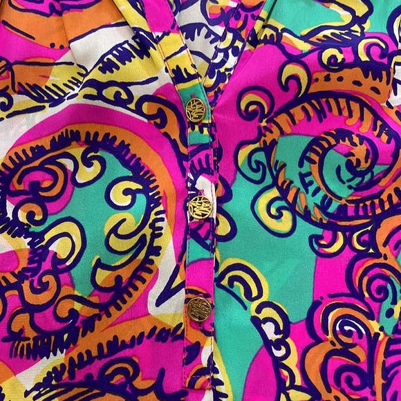 Lilly Pulitzer EUC Elsa Silk Blouse *Rare Print - Picture 6 of 12